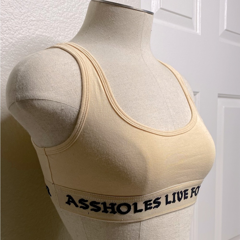Assholes live forever sports bra